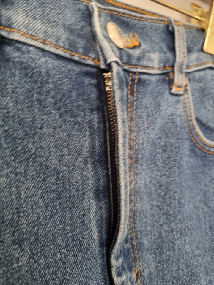 Monki Women's Blue Cotton Blend Shorts Size W32 Denim Style Shorts - Image 4 of 4