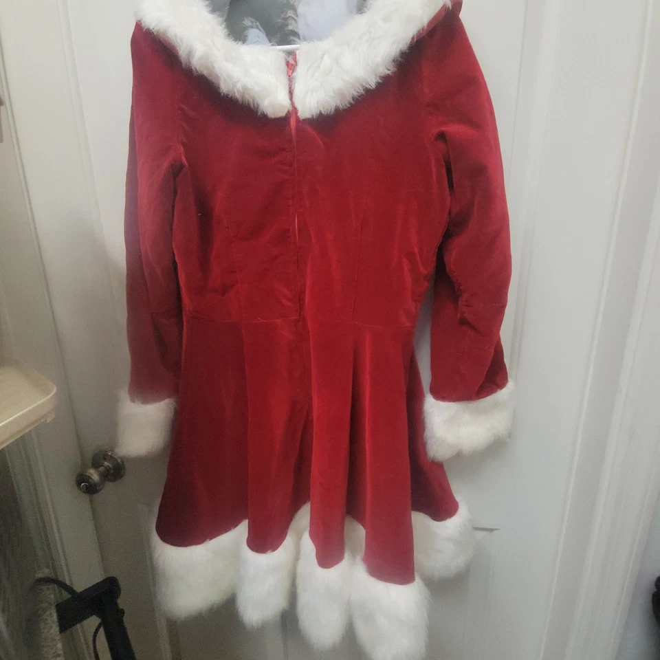Traje de vestido de vacaciones de Navidad mediano para señora Santa adulto Foto 2 de 4