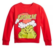 New Adorable The Grinch Soft Red Fleece Sweatshirt Size 6 NWT
