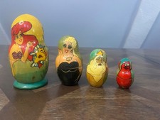 Disney Signed Russian Nesting Dolls Matryoshka 4 pc Set Made In Russia 5 1/2''