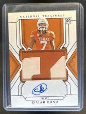 2025 National Treasures Collegiate Isaiah Bond College RC Patch Purple Auto #/25