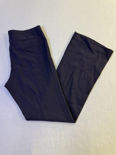 Tory Burch Dress Bootcut Pants Womens 10 Navy Blue Wool Twill Office Workwear