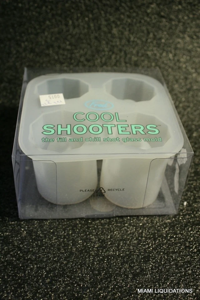 Fred & Friends COOL SHOOTERS Rellenar y Enfriar Molde de Vidrio de 4 Disparos Bandeja de Cubitos de Hielo Foto 2 de 3