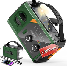 Solar Wind up Emergency Radio with 27000Mah Power Bank, AM/FM/NOAA Weather Alert