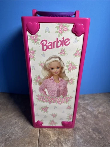 Vintage 1990's Barbie Clothing/accessories Carrying Storage Case Wardrobe