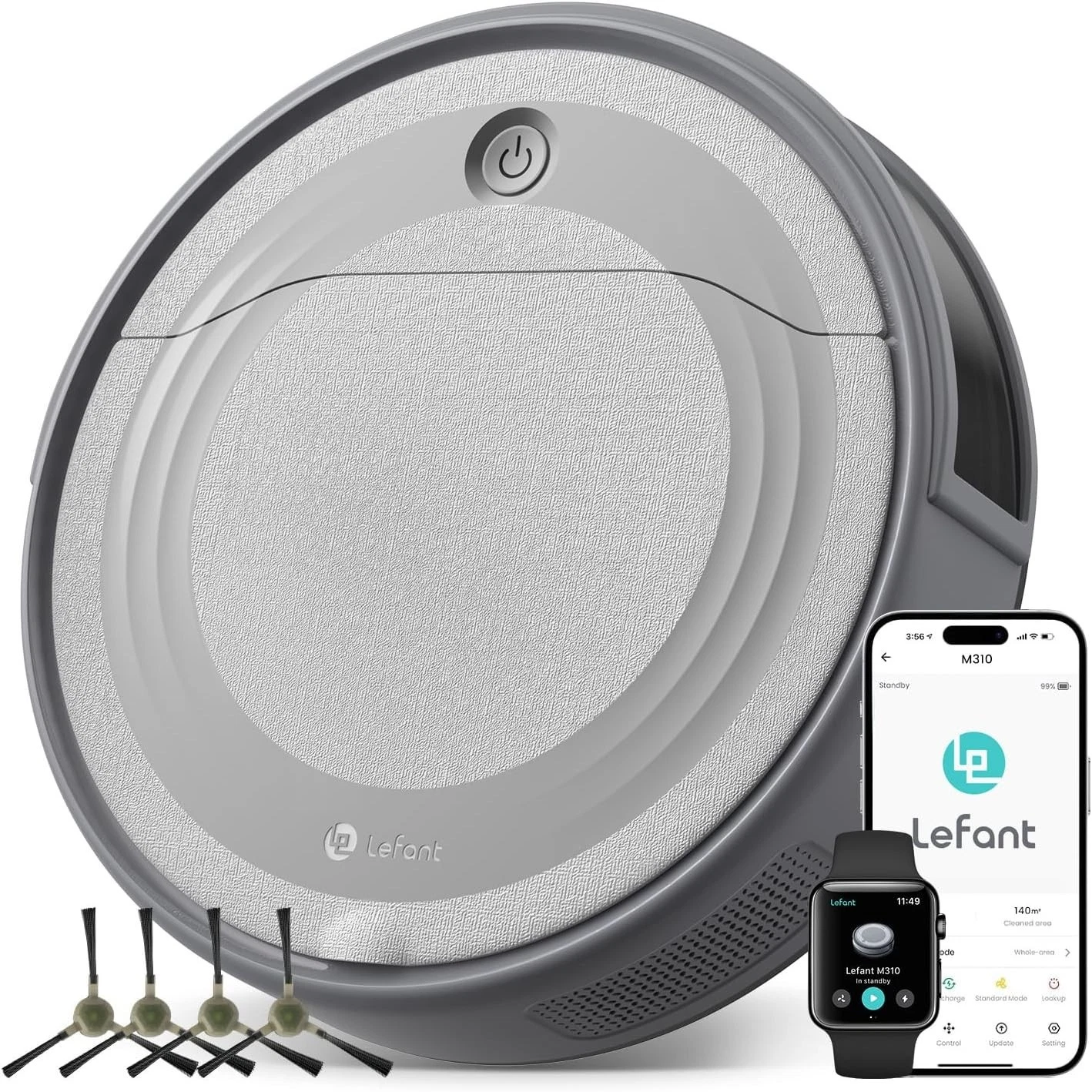 Lefant M310 Robot Vacuum Cleaner, 4500Pa Strong Suction, 180 Min Compact