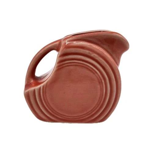 Fiesta Fiestaware Persimmon Pink Orange Mini Disc Creamer Jug Pitcher 5 Oz Vtg