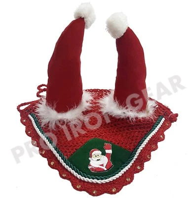 PRO IRON GEAR Santa Claus Horse Ear Bonnet/Net/Hat/Hood/Mask Fly Veil Christmas Gift