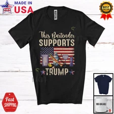 Bartender Supports T.r.u.m.p; Vote Election President; US Flag Vintage T-Shirt