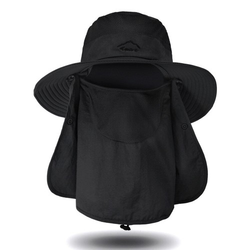 Men Women Wide Brim Sun Hat w/Neck Flap Foldable UPF 50+UV Protection Summer Cap - Picture 74 of 77