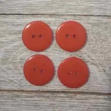 resin colors sewing buttons 2 holes flat red 3/4 inch 20mm 4pc set new