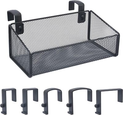 Bedside Caddy Hanging Storage Basket Beside Shelf Metal Organizer for Collage...