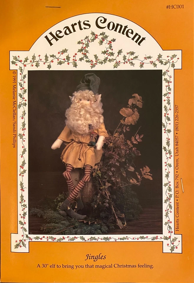 Elf Sewing Pattern - "Jingles" - 30" Tall Doll - Vintage - Best Seller - Image 2 of 4