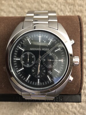 Michael Kors Black and Silver Men’s MK Logo Bracelet Watch Michael Kors Logo Michael Kors Lexington Men main image 3
