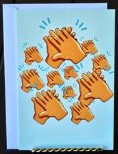Thank You Card American Greetings Funny Adult Humor Emoji Clapping Hands