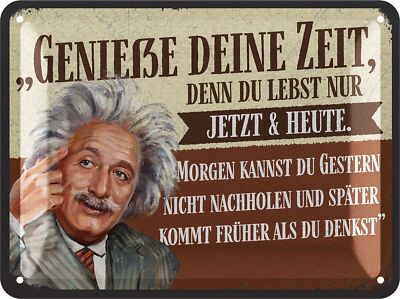 Retro Blechschild Sprüche Schild Poster aus Metall mit Zitat, 15x20cm