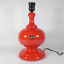 LAMPADA DA TAVOLO ABATJOUR ABAT JOUR IN PORCELLANA ROSSA STELLA MILITARE VINTAGE