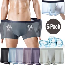 6 PACK Mens Breathable Anti Chafing Boxer Briefs Pouch Soft Underwear Shorts US