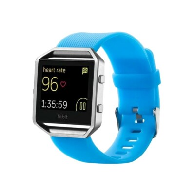 Kunststoff Silikon Uhr Armband für Fitbit Blaze Watch Hell Blau Zubehör 17-20 cm
