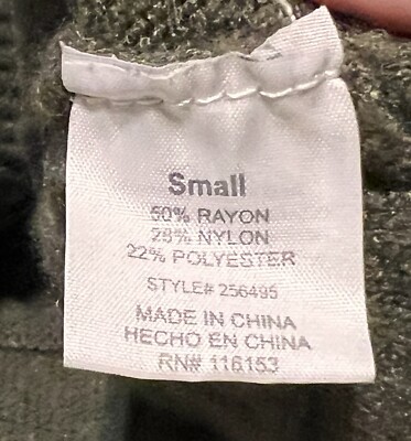 Poofs Apparel Army Green Sweater Block Pattern Women Small | eBay