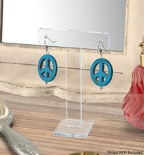 T Bar Small Earring Stand Showcase Retail Home Counter Display Clear Acrylic