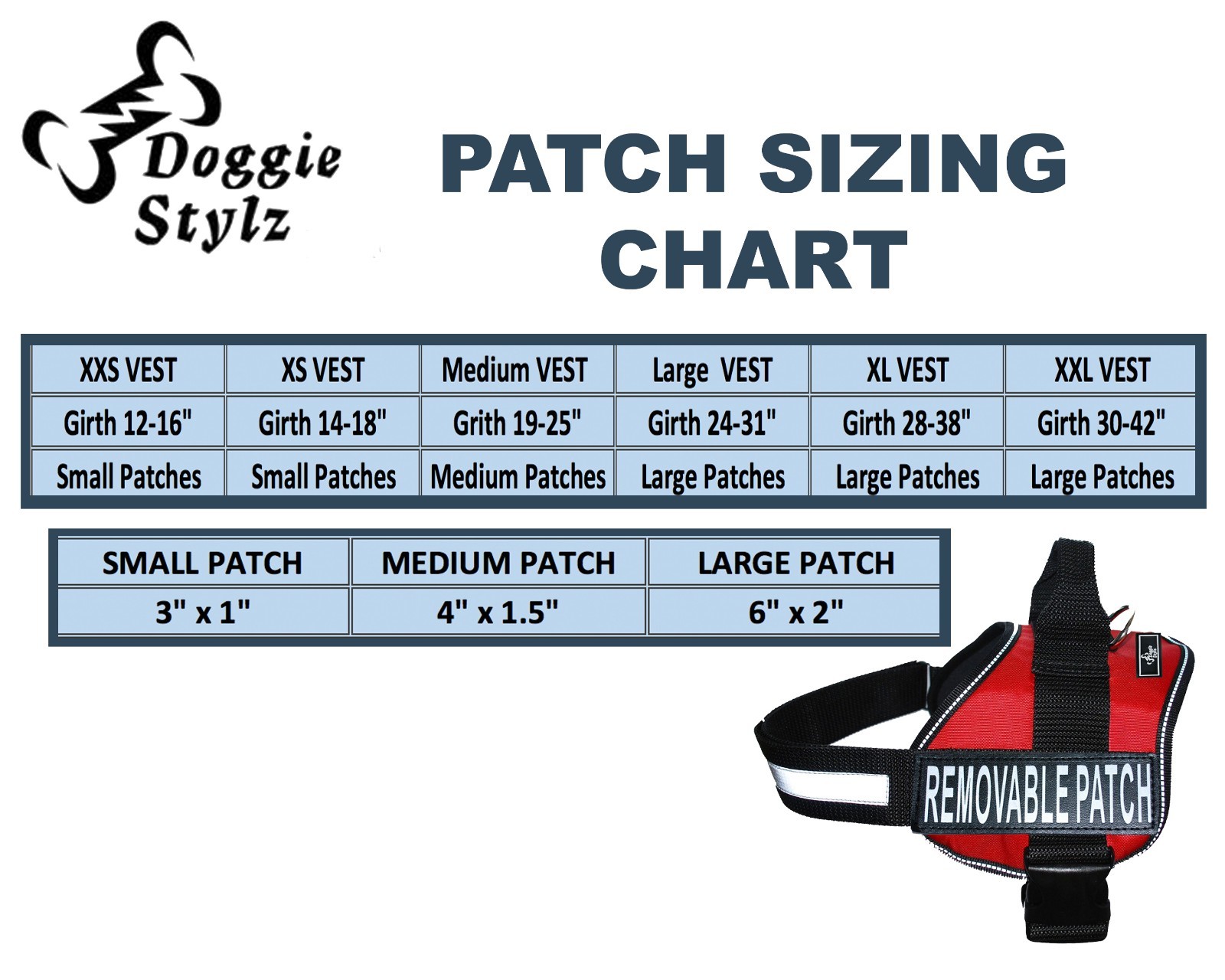 Emotional Support Dog Harness Vest – Nylon, Adjustable, With Removable Patches