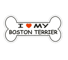 3" love my boston terrier dog bone bumper sticker decal usa made