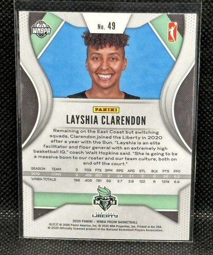 Layshia Clarendon 2020 Panini Prizm WNBA #49 New York Liberty - Bild 2 von 2