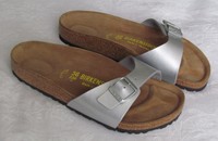 Birkenstock Ladies Silver Mules Sandals Uk Size 3 - 3.5 Eu 36 Birkenstock Ladies Silver Mules Sandals Uk Size 3 - 3.5 Eu 36