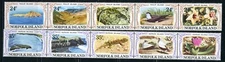 NORFOLK ISLAND 288-89 SG274-83 MNH 1982 Wildlife set of 2 strips CV$4