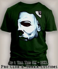 Michael Myers Mask Halloween Tee Shirt Big Tall Small Graphic Pro Club Shaka RTP