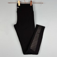 Alo Womens Black Elastic Waist Pull-On Moto Compression Leggings Size XS