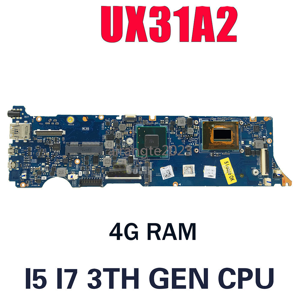 UX31A Laptop Motherboard For ASUS Zenbook UX31A2 UX31 I5-3TH I7-3TH GEN  4G-RAM