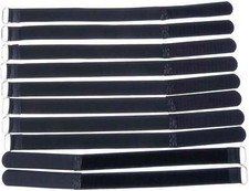 10x Cable Hook and Loop with Eyelet 300 x 20 mm Black Cable Hook and Loop Cable Ties Hook and Loop Tapes