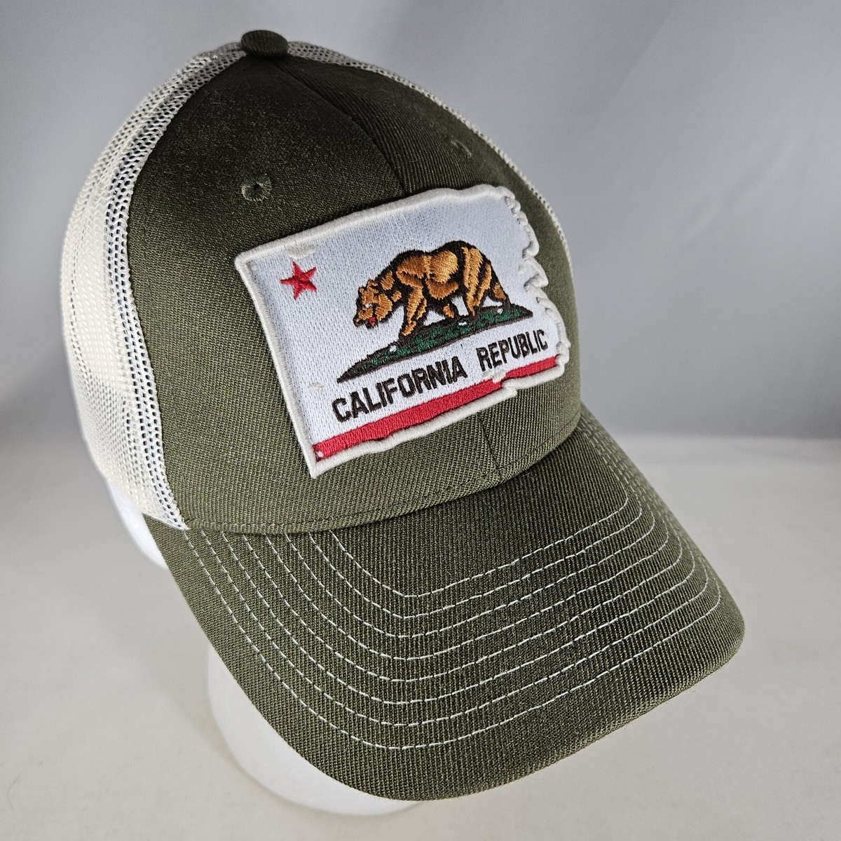 California Republic Hat Local Mesh Trucker Embroidered Bear