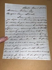 1850 Boston Letter to Hartford CT Treasurer: Mentions Western Railroad Rail Road