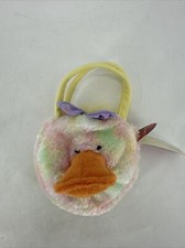 RARE Vintage RUSS Adorable Kids Purse Pets Easter Duck Bag Tiny Tote Pastel 5.5"