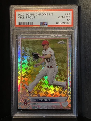 2022 Topps Chrome Logofractor Edition Mike Trout  Angels PSA 10