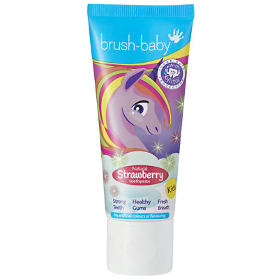 NEU Brush Baby Zahnpasta Strawberry Unicorn 1350ppm 50ml Kinder ab 3 Jahren