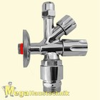 Kombi-Eckventil 3/8 Zoll selbstdichtend + Rohrbelüfter DVGW 3/4" Außengewinde AG