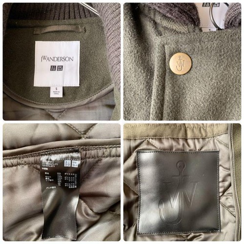 Uniqlo JW Anderson Quilted Jacket Men Size S Khaki Wool Outerwear - Picture 9 of 9