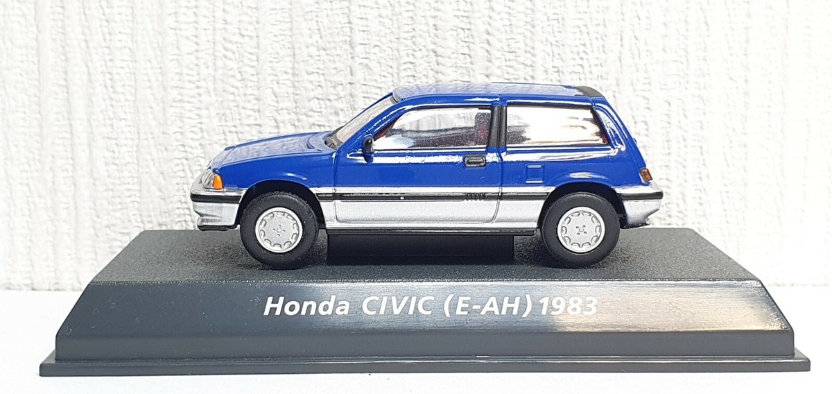 1/64 Konami 1983 HONDA CIVIC HATCHBACK E-AH SILVER/BLUE diecast
