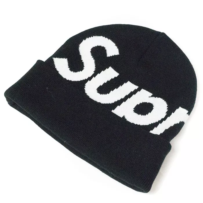 Supreme Big Logo Beanie Black