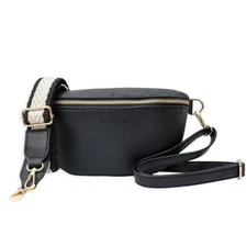 RFID Sling Bag for Women Anti-Theft E M F Crossbody Bag, Vegan Leather