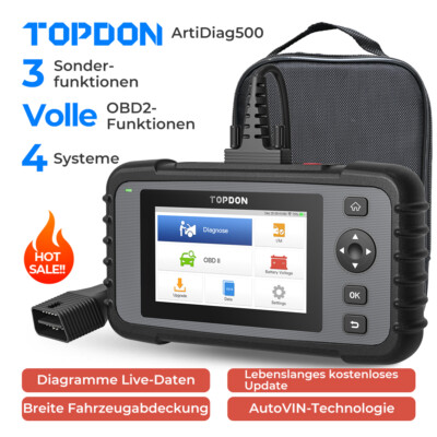 2025 TOPDON AD500 Profi KFZ OBD2 Diagnosegerät Deutsch Fehler Auslesegerät 32GB