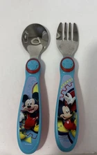 First Years TOMY Disney Mickey Mouse Easy Grasp Baby Toddler Fork & Spoon Set