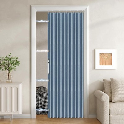 100% Blackout Fabric Folding Door Curtain with Magnetic Closure - Accordion Styl