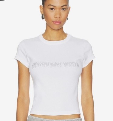 Alexander Wang T-Shirt Women Rhinestone White Size L | eBay
