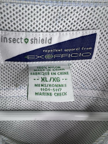 Exofficio Shirt Mens XL Insect Shield Long Sleeve Roll Tab Vented Fishing Nylon - Picture 4 of 14