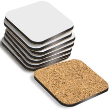 MDF Blank Sublimation Coasters Cork Backed  9cm x 9cm White Blanks Square 50